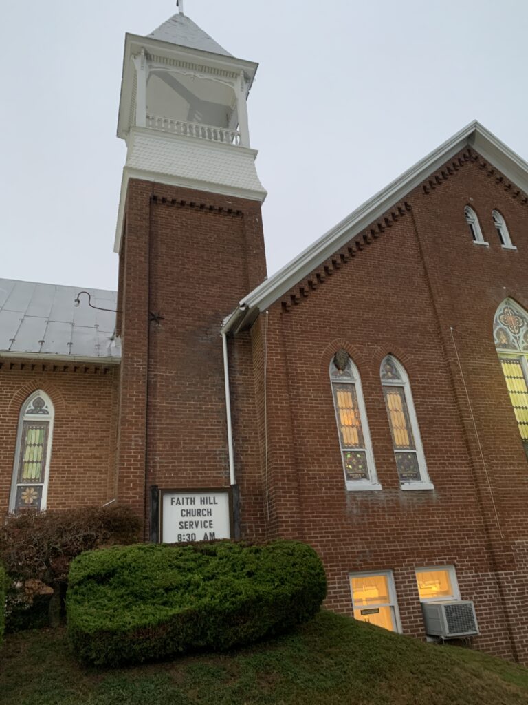 Faith Hill Church sign outside the church